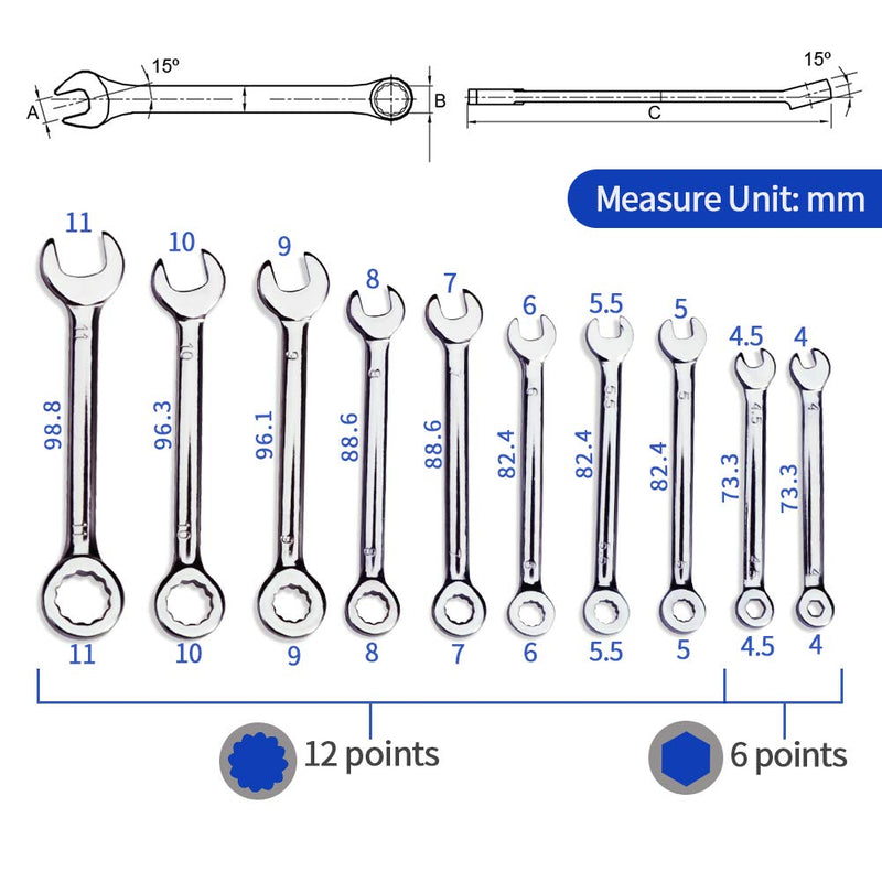 SPEEDWOX Mini Wrench Set Metric SAE Ignition Wrench Set Open End and Box End Standard Combination Wrench Spanner for Assembling Furniture Small Equipment Auto 2 set wrench - NewNest Australia