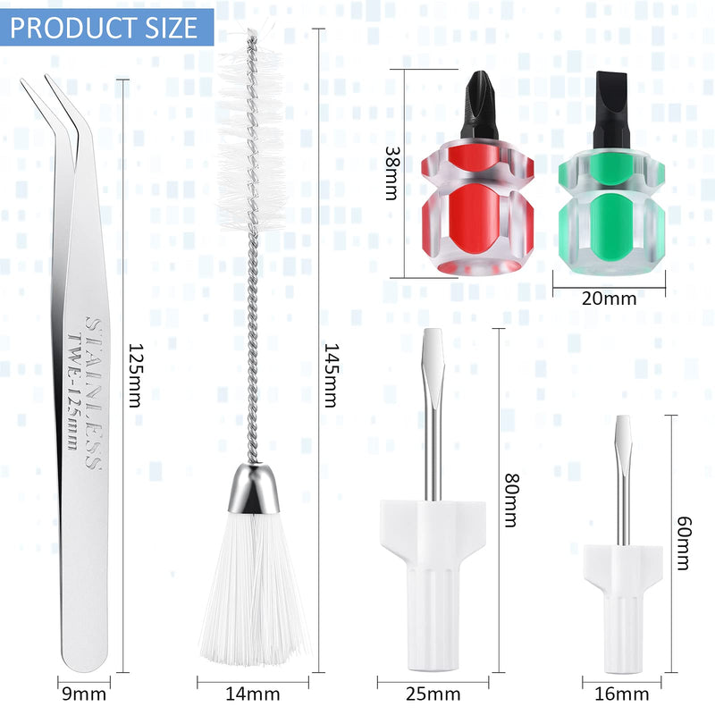 6 Pieces Sewing Machine Cleaning Kit Includes Tweezers Double Headed Lint Brush 4 Pieces Short Screwdriver, Flathead Cross Head Screwdrivers Mini Portable Screwdriver for Repair Machine Sewing Tools - NewNest Australia