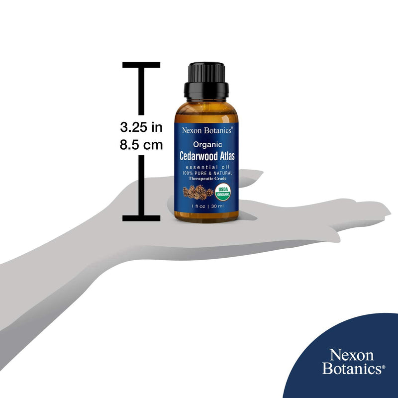 Cedarwood Essential Oil Organic 30 ml - Natural Pure Cedarwood Oil for Diffuser, Aromatherapy - Cedar Wood Essential Oil - Soothes Muscle Pain - Skin Use and Hair Care - Nexon Botanics - NewNest Australia