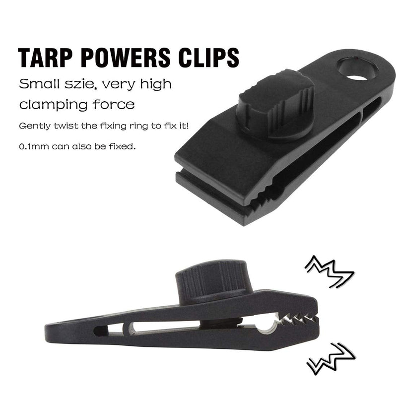 HengLiSam Tarp Clips, Heavy Duty Lock Grip, Clamps Withstand 60mph Strong Wind Fit for Awnings, Outdoor Camping, Caravan Canopies, Car Covers, Swimming Pool Covers (10 pcs) 10pack - NewNest Australia