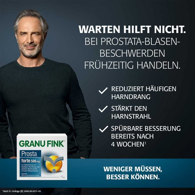 GRANU FINK Prosta Forte 500 mg - Herbal medicine for the treatment of prostate bladder problems - with unique Uromedic® pumpkin - 1 x 40 hard capsules - NewNest Australia