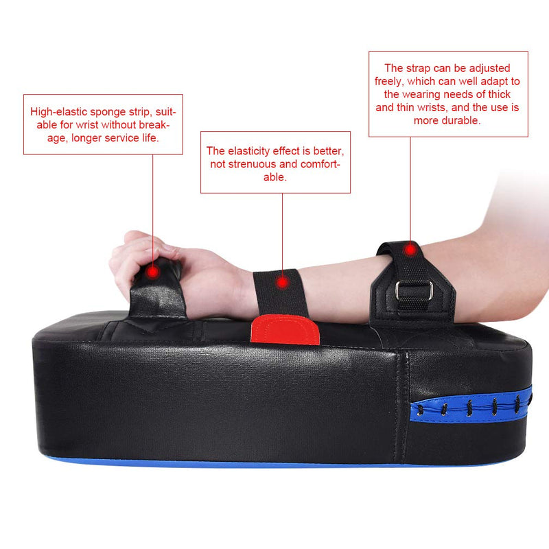 TLBTEK Taekwondo Kick Pad PU Muay Thai Pads MMA Karate Kick Pads Kickboxing Training Pads Martial Arts Punching Pads Leather Strike Curved Kicking Shield Blue - NewNest Australia