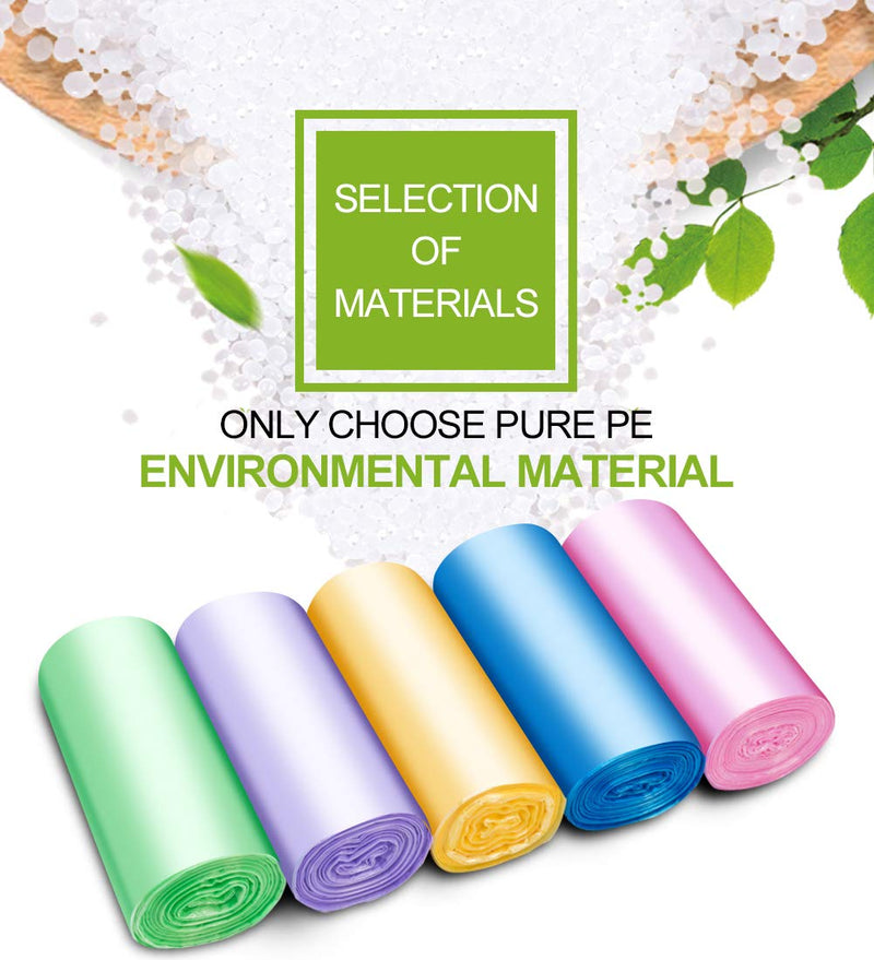 Small Trash Bags FORID 1.2 Gallon Garbage Bags Tiny Wastebasket Bin Liners 150 Counts in 5 Rolls 5 Color for Bathroom Bedroom Office Car Garbage Can 5 Liters 1.2 gal 150 Count (Pack of 1) - NewNest Australia