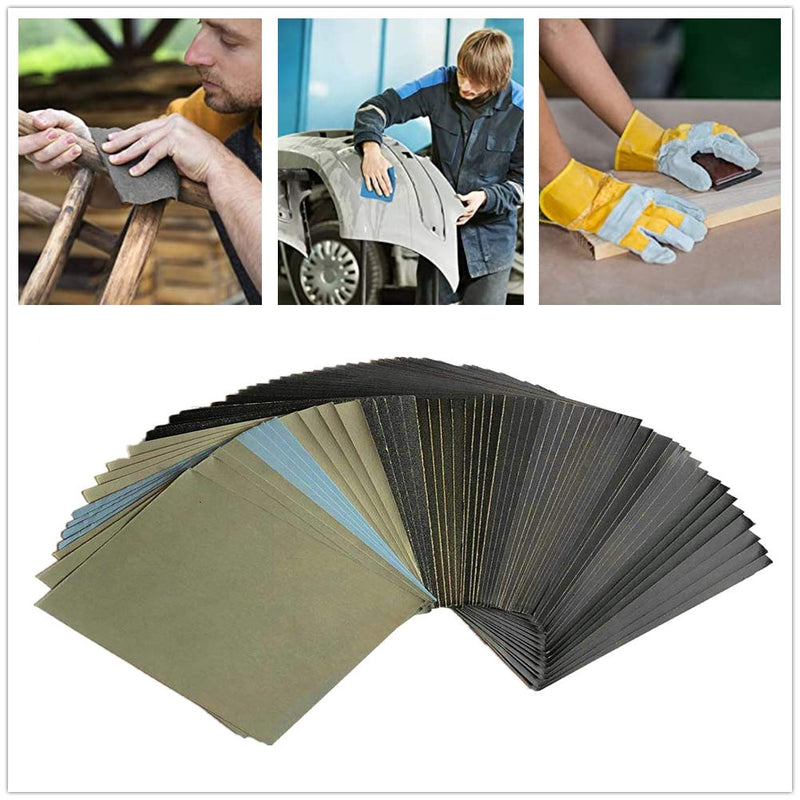 Ultra Fine 42 Pcs Wet Dry Sandpaper 240 to 10000 Grit Assortment 4.5-5.5 Inches Abrasive Paper Sheets for Automotive Sanding Wood Furniture Finishing palm sanders - NewNest Australia