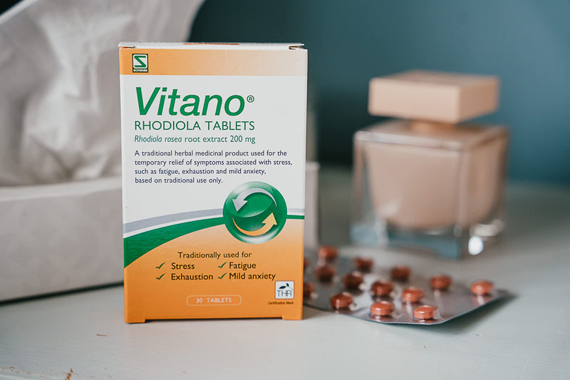 Schwabe Pharma - Vitano - Rhodiola Rosea Root Extract 200mg - Traditionally Used for Relief of Stress, Fatigue, Exhaustion, Mild Anxiety - Vegan Friendly - 30 Tablets - NewNest Australia