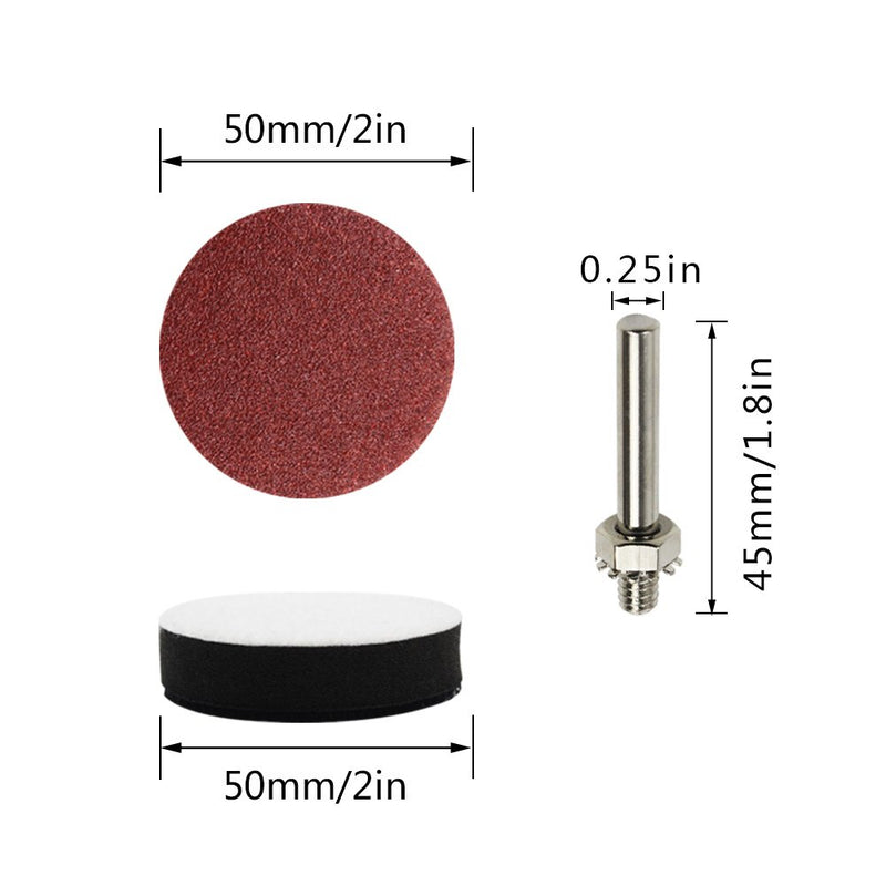 Coceca 2 Inches 100pcs Sanding Discs Pad Kit for Drill Grinder Rotary Tools with Backer Plate a Quarter Inch Shank Includes 80-3000 Grit Sandpapers - NewNest Australia