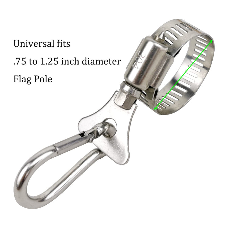 Flag Clips with Carabiner Flag Pole Clips Mount for Grommet Flag Pole Stainless Steel Flag Clamp Holder for Boat, Bike, Vehicle, Truck, ATV, UTV, House, Garden Flag Pole - NewNest Australia