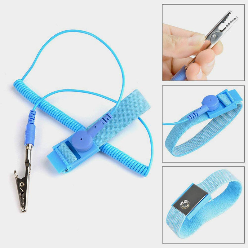 GTIWUNG Pack of 4 anti-static wristbands, anti-static bracelet, grounding bracelet, wrist strap, anti-static wrist strap, reusable anti-static wristbands with ground cable and crocodile clip - NewNest Australia