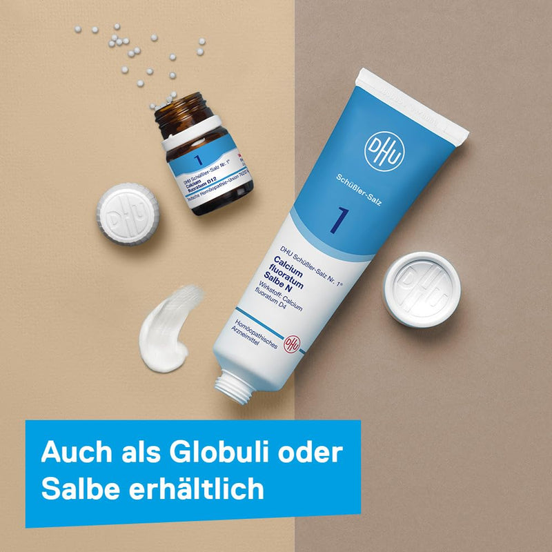 DHU Schüßler Salt No. 1 Calcium fluoratum D12 - The mineral salt of the connective tissue, joints and skin - the original - environmentally friendly in a medicine glass, 200 tablets - NewNest Australia