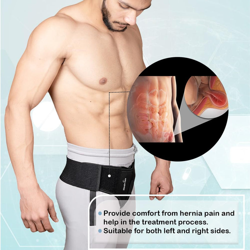 Wonder Care Black Hernia Belt for Men Hernia Truss Brace Large - NewNest Australia