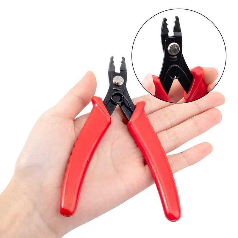 Pandahall 1Set Red Steel Micro Tube Beads Crimper Crimping Pliers Wire Cutter Jewelry Making Tools 5x3.2 Inch Red-5x3.2 Inch - NewNest Australia