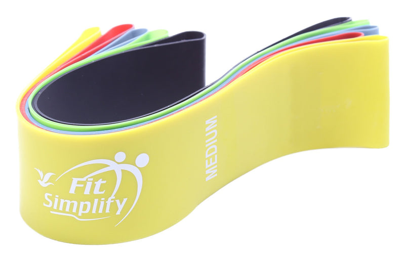 Fit Simplify Resistance Loop Exercise Bands with Instruction Guide and Carry Bag, Set of 5 Assorted - NewNest Australia