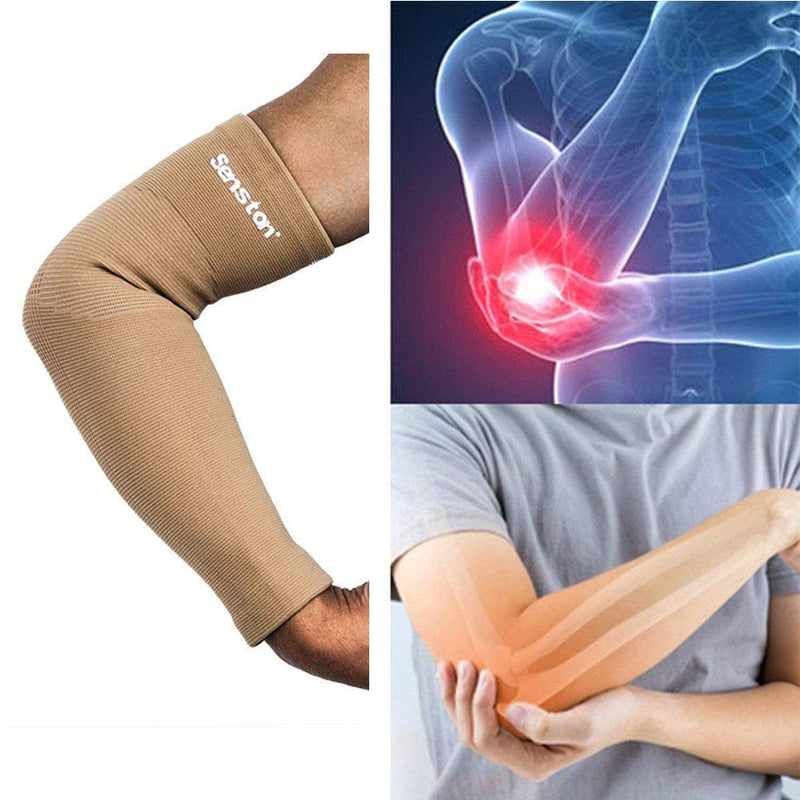 Senston Arm Support - Compression Arm Sleeve for Tendonitis and Arthritis - All Sports for Men/Women/Youth Compression, Breathable, Sweat Absorbent S Beige - NewNest Australia