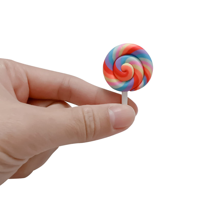 Anrher 100pcs Miniature Candy Lollipop Decor Mixed Polymer Clay Sets for Childs Pretend Kitchen Play Cooking Game DIY Party Doll House Accessory Polymer Clay Foods - NewNest Australia