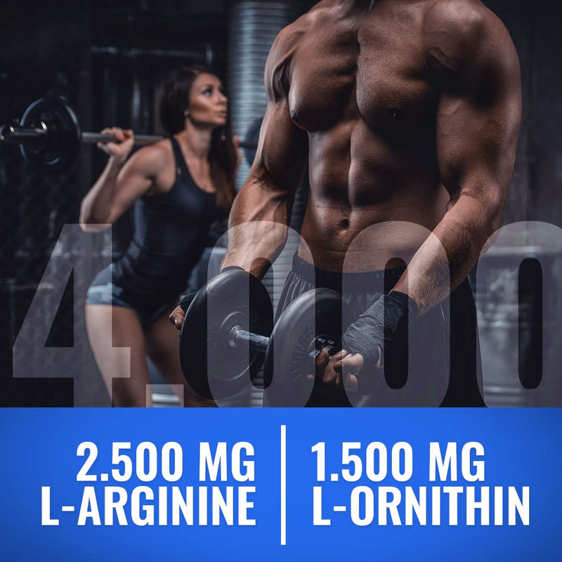 Weider Arginine + Ornithine 4000, High-Dose L-Arginine Capsules, Amino Acid Complex With L-Ornithine, Pre-Workout Capsules, Training Booster, Nutrients For Blood Circulation, 180 Capsules - NewNest Australia