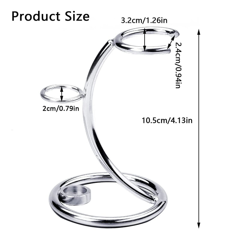 Shaving Brush Stand Holder, Silver Razor and Brush Stand, Shaving Brush Stand, Portable Razor and Brush Stand, Stainless Steel Shaving Stand for Men - NewNest Australia