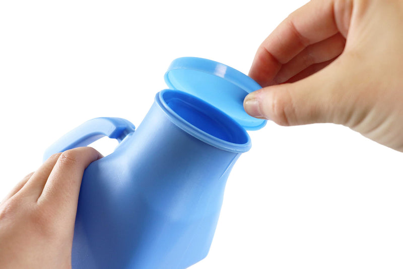 Pepe - Urine Bottles Male (x2 Units, Not Leakproof), Male Urinal Bottle with Lid, Portable Urinals for Men 1000 ml, Emergency Urinal Bottle, Pee Bottle for Men, Urine Bottle Blue 2 counts - NewNest Australia