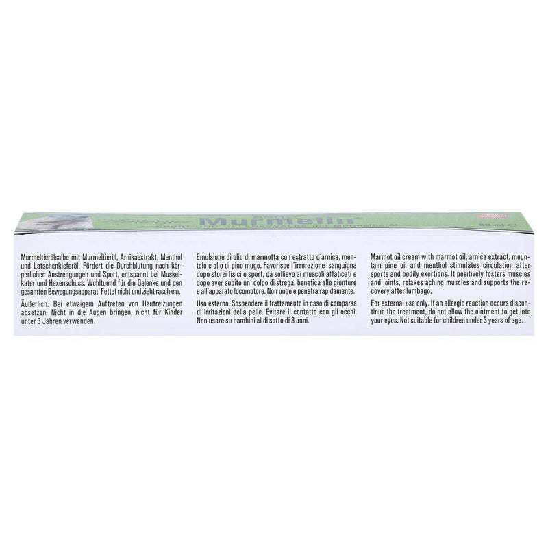 BANO Arlberger Murmelin Sport and Joint Ointment I Original Marmot Ointment I MADE IN AUSTRIA I with Marmot Oil | Arnica | Mountain pine oil | Menthol 60 ml - NewNest Australia