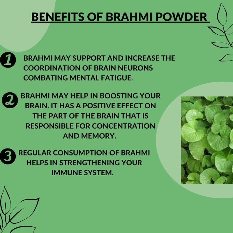 USDA Organic Brahmi Powder (Bacopa Monnieri) - 227 g / 8 OZ / 1/2 lb | Enhances Learning Capacity | Promotes Hair Growth - NewNest Australia