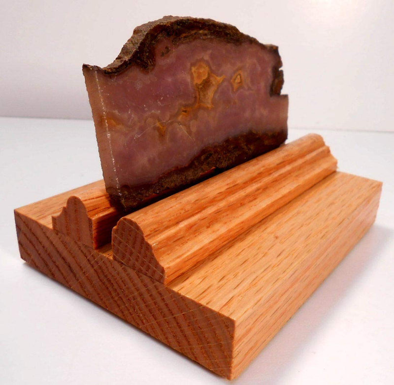 NewNest Australia - Rockhound's First Choice Lapidary Slab Display Stand Solid Red Oak Made in USA 