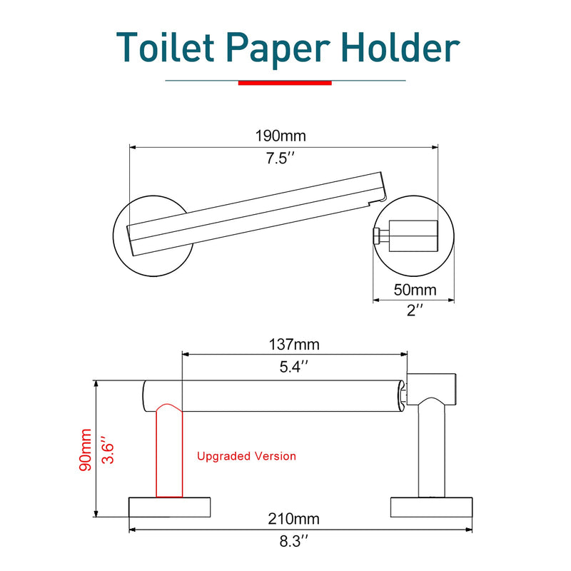 POKIM Black Toilet Paper Holder - Metal Bathroom Flexible Pivoting Tissue Handle on Wall Mounted, SUS 304 Stainless Steel Adjustable TP Large Mega Roll Holder for Wooden Cabinet Classic Matte - NewNest Australia