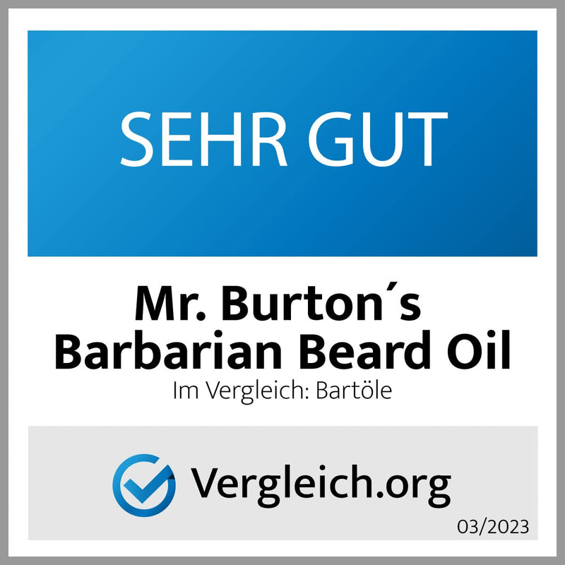 Beard oil beard care made in Germany - Mr. Burton's Barbarian Beard Oil - 50ml natural with argan oil vegan organic 50 ml (pack of 1) - NewNest Australia