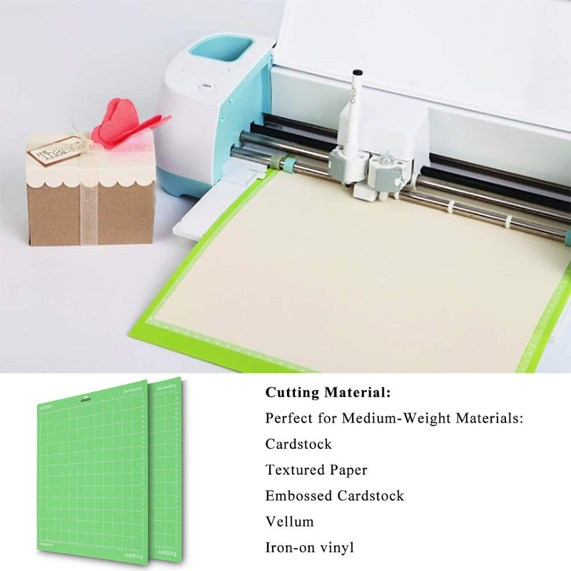 EVISWIY Variety Mats for Cricut Explore Air 2/Air/One/Maker StandardGrip/LightGrip/StrongGrip/FrabricGrip Multiple Adhesive Sticky Green Blue Purple Pink Cricket 12x12 Cutting Mats for Cricut 5 Pack Style 1 - NewNest Australia