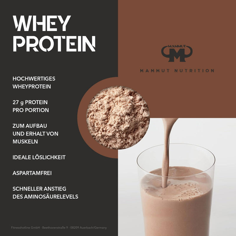 1kg Mammut Whey Protein protein shake - set including protein shaker, bar, powder bank or cup (chocolate, free Mammut shaker) chocolate - NewNest Australia