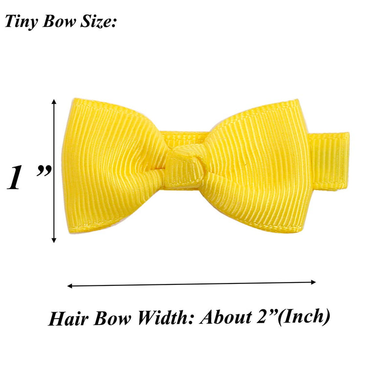 50 Pieces 25 Colors in Pairs Baby Girls Fully Lined Hair Pins Tiny 2" Hair Bows Alligator Clips for Girls Infants Toddlers Colorful Pure - NewNest Australia