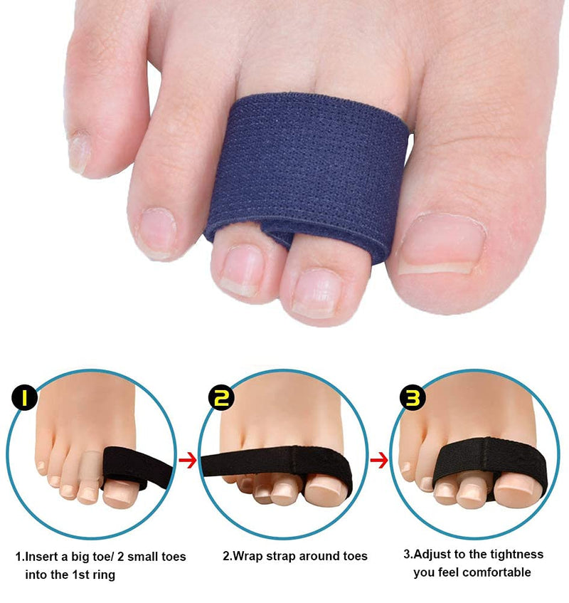 Sumifun Elasticity Toe Splint, 4 Packs of Toe Wraps for Broken Toe, Curled Toe, Hammer Toe, Toe Bandage for Big Toe Alignment Fracture Splint for Men or Women - NewNest Australia
