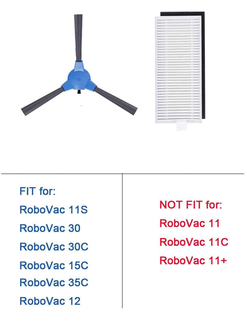 Hyphen-X Replacement Parts Compatible with Eufy RoboVac 11S, RoboVac 30, RoboVac 30C, RoboVac 15C,RoboVac 12, RoboVac 35C Accessory Robotic Vacuum Cleaner Filters, Side Brushes,Rolling Brushes - NewNest Australia