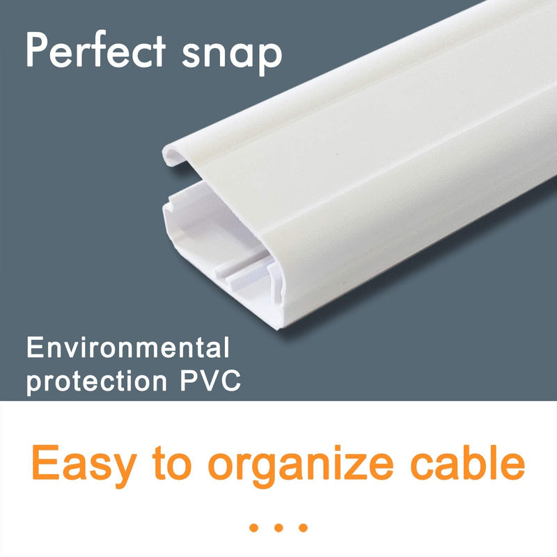 TV Cord Cover Cable Raceway on Wall, 31.5 inch Cable Management System for Cord Cable Concealer, Printable White Cable Cover Channel for Wall Mounted TV, Speaker Wire Hider, 2X L15.7in W1.5in H0.7in - NewNest Australia
