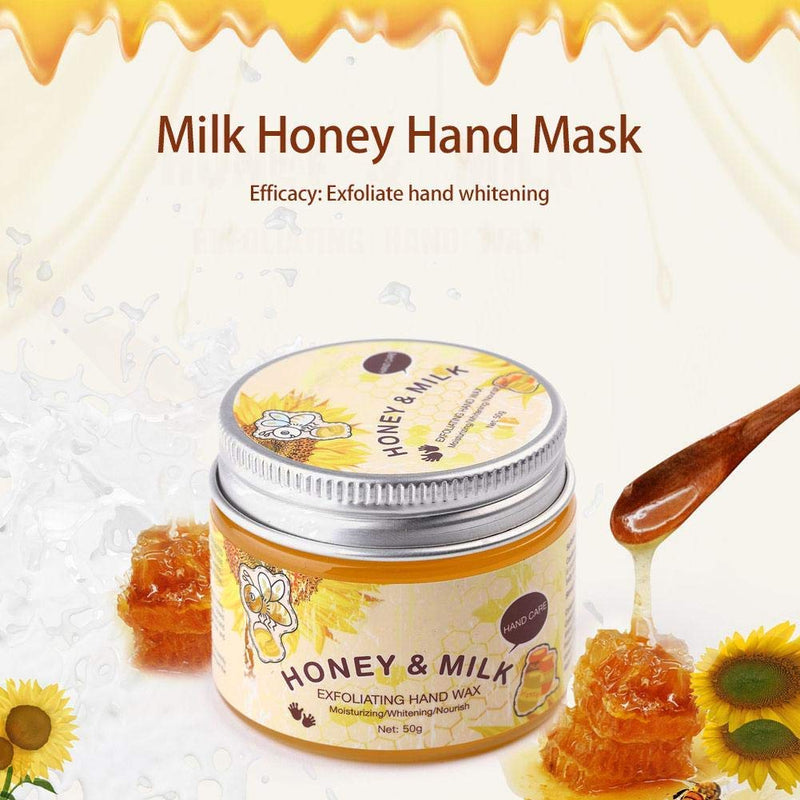 50g Honey Milk Hand Care Mask, Mild Caring Whitening and Moisturizing Hand Mask Deep Nourishing Soft and Delicate Texture Hand Care Moisturiser Cream - NewNest Australia