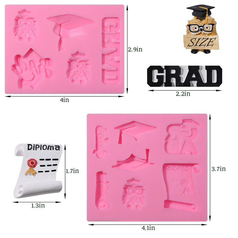 Graduation Molds Silicone,Graduation Fondant Molds With Owl Grad Cap Diploma Scroll Silicone Molds For Chocolate Candy Cookie Cupcake Cake Decoration for 2022 Graduation Celebration - NewNest Australia