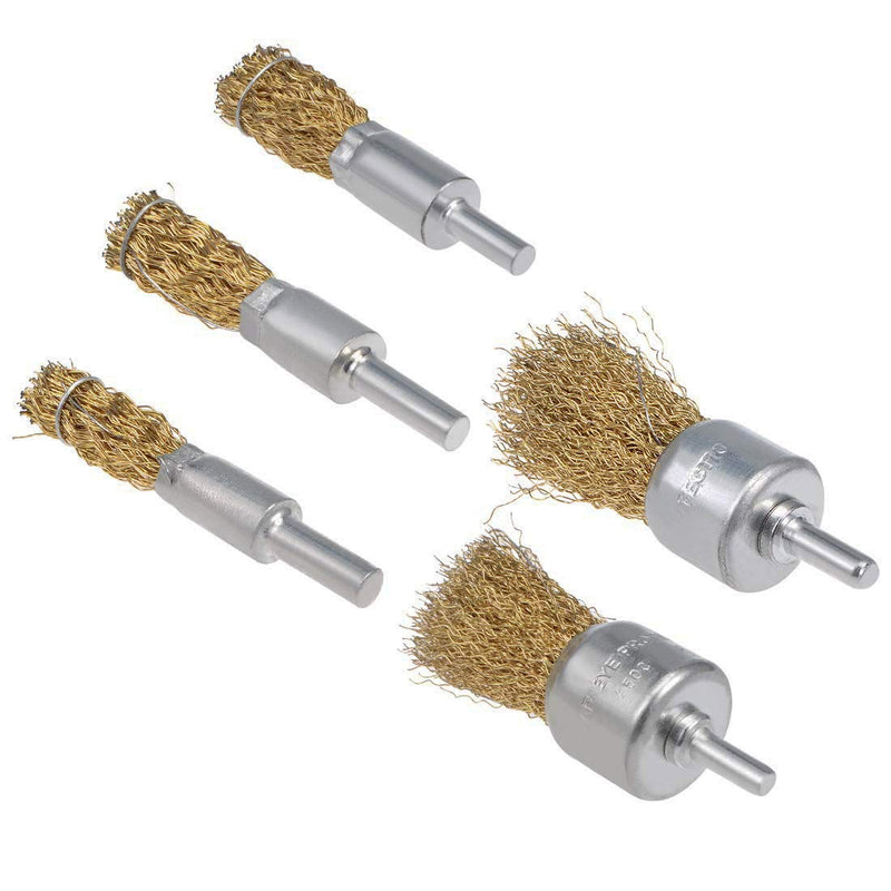 0.39”（10mm）/ 0.47"(12mm)/0.63"(16mm)/0.98"(25mm)/1.18"(30mm) Wire Cup Brush with 1/4" Shank Brass Steel Crimp Wheel Heavy Duty Wires Brushes for Metal, Removal of Rust Corrosion Paint - NewNest Australia