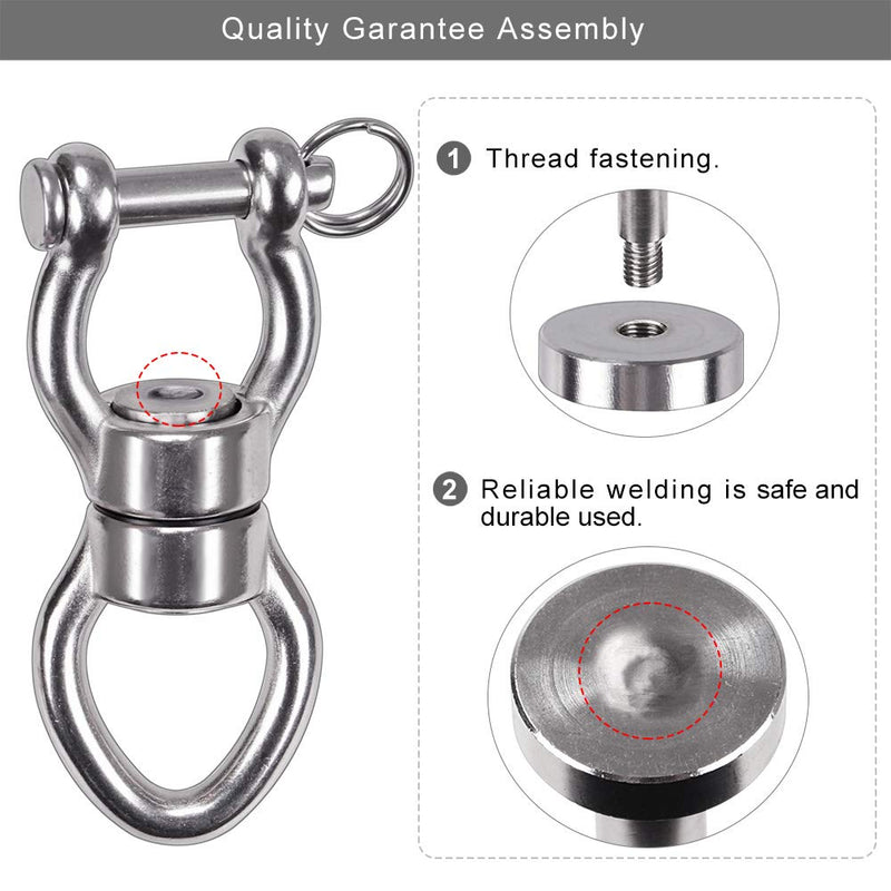 SELEWARE Silent Bearing Swing Swivel, 360° Rotational Device Hanging Accessory with Removeable Buckle for Tree Swing, Hammock Chair, Climbing Rope, Yoga, Kids Swing Swivel 1200LB Capacity - NewNest Australia