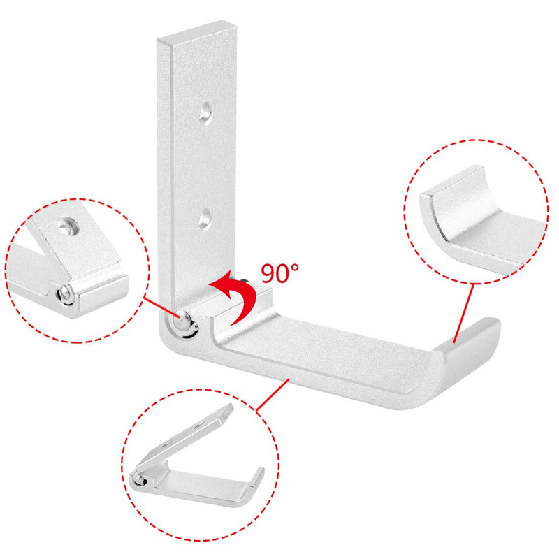 NewNest Australia - Linkidea Folding Aluminum Alloy Waterproof Wall Mounted Retractable Coat Hooks, Robe, Coat, Hat, Towel, Keys, Bags, Home, Kitchen, Bathroom Holder, 3M Self Adhesive Foldable Wall Hooks Hanger Silver 