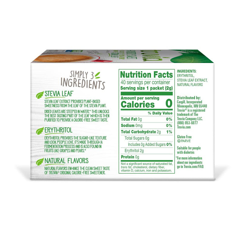 TRUVIA Natural Zero Calorie Sweetener, 40 pieces - NewNest Australia