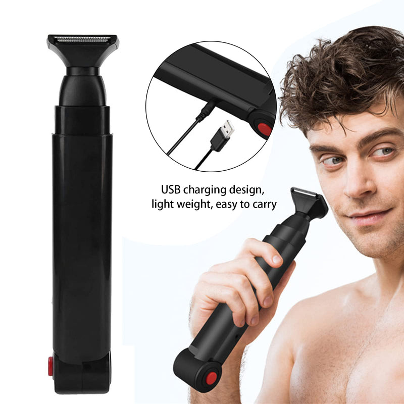 QGUQSSL Back Hair Shaver, Men's Electric Back Shaver Cordless Shaver Body Shaver Foldable with 2 Clips - NewNest Australia