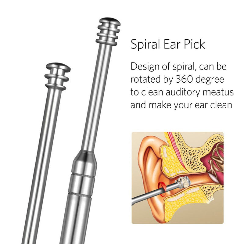 8 Pcs Ear Pick Earwax Removal Kit, Geengle Ear Cleansing Tool Set, Ear Curette Ear Wax Remover Tool with a Cleaning Brush and Storage Box - NewNest Australia