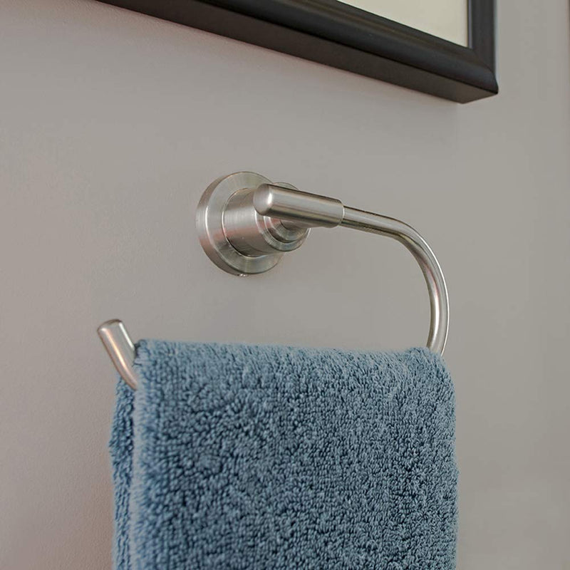 Design House 560367 Geneva Towel Ring Bathroom Accessory, Satin Nickel - NewNest Australia