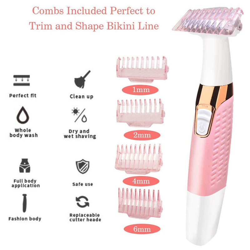 Electric Razor for Women,Wet & Dry Rechargeable Cordless Painless Lady Electric Shaver Body Hair Remover for Legs Underarms and Bikini Trimmer for Women - NewNest Australia