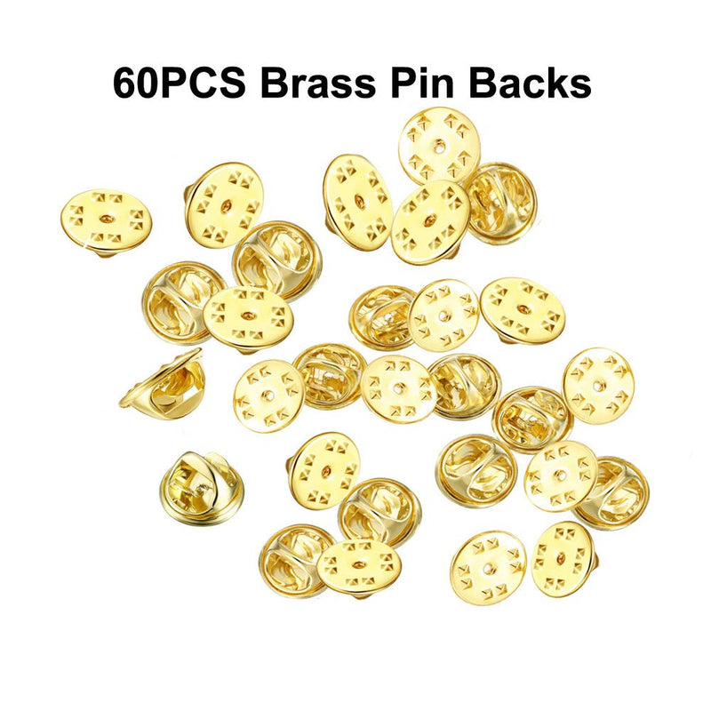 Pin Backs, Lapel Pin Backs, 50PCS Brass Metal Pin Backings for Brooch Tie Hat Badge Insignia, Gold - NewNest Australia
