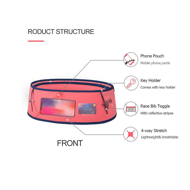 Running Pouch Belt Waist Pack Fanny Bag with 250ml Soft Water Bottle, Bounce Free Fashion Workout Jogging Travelling Money Pocket Belt for Women (Black, S/M) Black - NewNest Australia