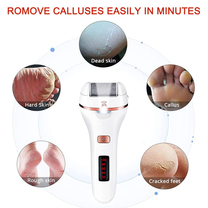 Aottom Electric Callus Remover, Waterproof Electric Foot File Remover, Rechargeable Pedicure Tools, Dead Professional Skin Remover For Foot Care With 3 Roller Heads - NewNest Australia