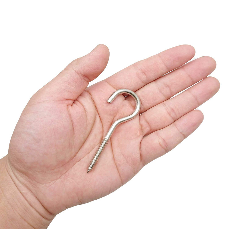 NewNest Australia - AxeSickle 3 Inch Heavy Duty Large Screw Hook Ceiling Hook Cup Hook 20 Pcs 