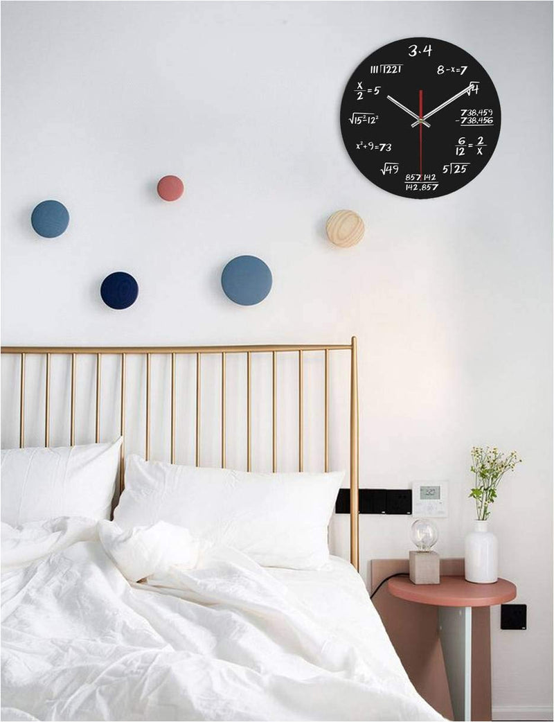 NewNest Australia - AKAHA Math Wall Clock 12-Inch - Unique Art Design - Mathematical Equations Wall Clock for Classroom, Home, Office(3.4) Function-3 