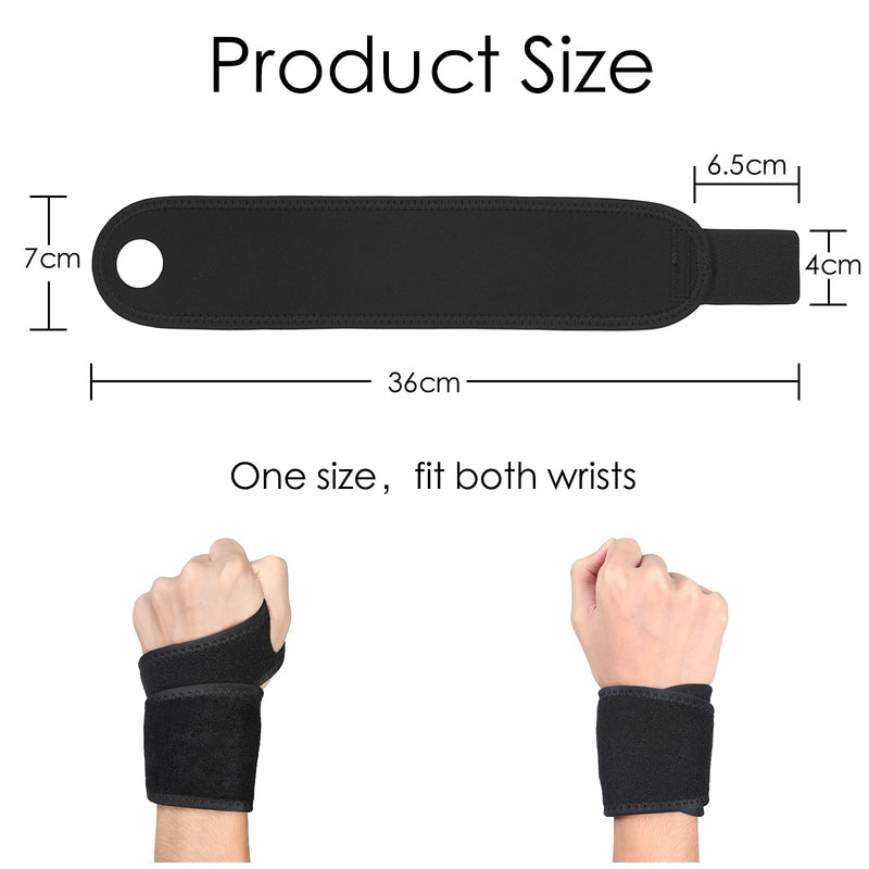 URAQT Wrist Support, 2 Pack Adjustable Wrist Strap for Men Women, Carpal Tunnel Compression Wrist Wraps for Tendonitis Pain Relief, Sports Protecting, Injury Recovery, Wrist Brace for Right&Left Hand Black - NewNest Australia