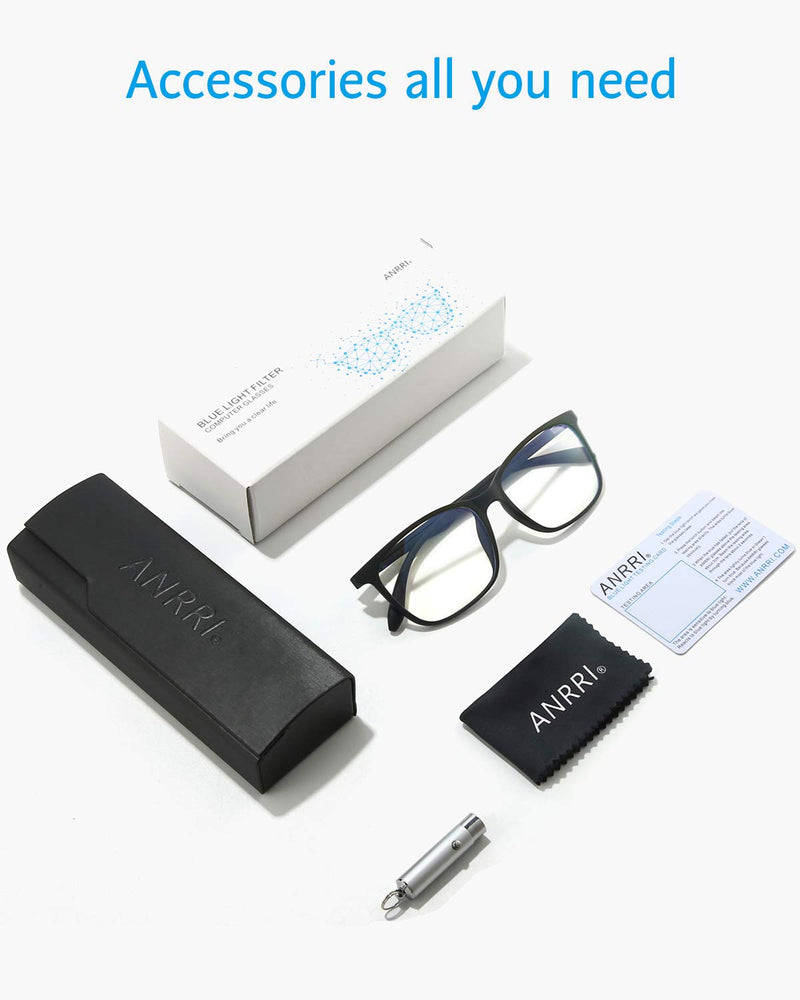 ANRRI Blue Light Blocking Glasses Lightweight Eyeglasses Frame Filter Blue Ray Computer Game Glasses Classic Black - NewNest Australia