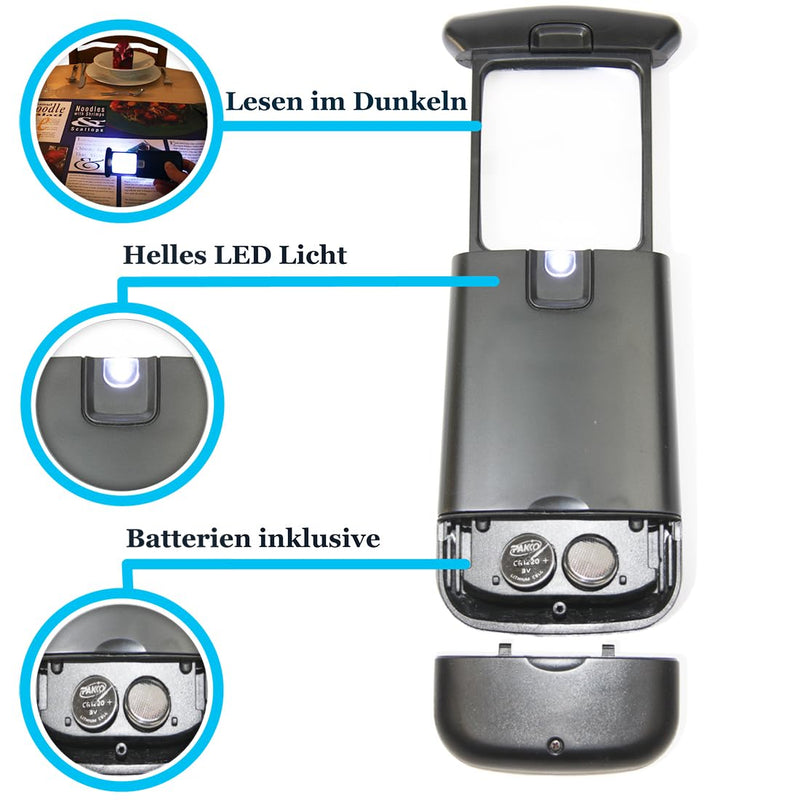Easy Magnifier Pocket Magnifying Glass 3X With Led Light; Small Reading Magnifying Glass Reading Aid For Seniors, Mini Hand Magnifying Glass Gift; Magnifying Glass - NewNest Australia